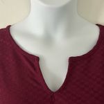 Kaileigh  Women's Check Wine Pullover V-Neck Blouse Top Plus 1X NWOT Photo 2