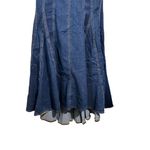 Denim Blue Sleeveless Fit & Flare Dress With Flowy Hem & Back Zipper Women's S Photo 1