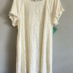 NWT Bad Little Country Girl Cotton Linen Lace Shift Dress Size Large White Photo 0