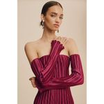 L’IDÉE Gatsby Pleated Oxblood Midi Gown Anthropologie Size Large NWT Red Photo 14