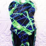 Waterpro Lightning Thin Strap One Piece Swimsuit Size 26/28 Blue Photo 3