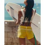 Free People New! Yellow & White Made Some Short Shorts, size 6 Photo 2