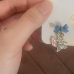 Asymmetric cartoon style cute earrings for women with niche design original animal personality earrings silver needle temperament earrings Blue Photo 2