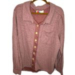Free People Beach Heathered Red Burgundy Button Up Shirt Photo 0