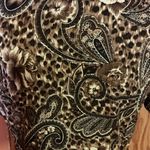 Vtg 90s Paisley and leopard maxi dress Tan Size M Photo 3