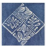 Adorable Vintage Denim Shirt Top Short Sleeve Sz M (?) Leaf Print Design Blue Size M Photo 4