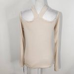 Michael Lauren  Cream Ribbed Knit Cutout Top NWT Size Small Cream Knit Top Photo 3