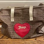 Juicy Couture  Tan and Red Heart Tote Duffel Bag Photo 0