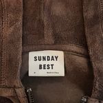 Sunday Best Aritzia Velour Full Zip Hoodie Cropped Chocolate Brown Size Medium Photo 6