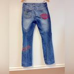 Vintage FUBU Women’s Rhinestone Boot Cut Jeans – Y2K Medium Wash (Size 5/6) Blue Photo 1