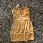 Oh Polly  Pleated Bust Corset Mini Dress In Beige size 4 Photo 5