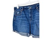 American Eagle Tomgirl Blue Rolled Hem ‎ Distressed Denim Shorts Size 18 Photo 1
