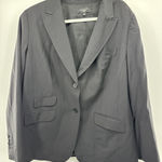 Talbots Blazer Womens Plus Size 18W Lined 2 Button Black Wool Career Photo 0