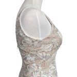 Dress the Population NEW Elisa Vine Embroidered Midi Dress White Nude Small Photo 7