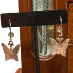 VTG 925 Sterling Silver ABALONE Butterfly Dangle Earrings | MOP Inlay Photo 3