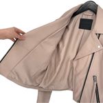 All Saints 8 Dalby Slim-Fit Leather Biker Jacket Misty Pink Zipper Moto Boho Photo 10