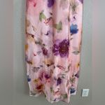 Maison Tara V Neck Pink Watercolor Floral Maxi Dress with Bow Straps size 6 $148 Photo 10