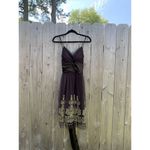 A.P.N.Y. Women's Brown Empire‎ Waist Brown Gold Size 12 Fall Mesh Satin Fairy Photo 1