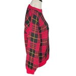 Tommy Hilfiger Vintage Tartan Plaid Knit Sweater 100% Cotton Red Size Medium Photo 2