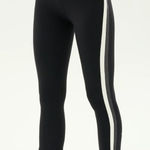 Splits59  Raquel High Waist Flared Leggings Black White Gray Stripe M 30" $134 Photo 0