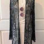 Long Sleeve Boho Sheer Metallic Kimono Vintage Fleetwood Mac Daisy Jones 70’s Size XL Photo 0