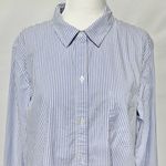 Abercrombie & Fitch  Striped Stretch Cotton Button Down Shirt Blue White Size XL Photo 3