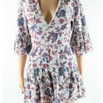 Thakoon White Floral Cotton Eyelet Bell Sleeve Romper Size Small AS Photo 0