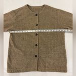 Equestrian Wolf Head Detail’s 90’s School Teacher Tan Knit Cardigan Size Medium Photo 4