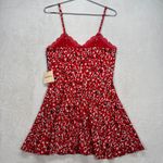 superdown Revolve  Red Brianna Mini Dress Lace Trim Party Cocktail‎ Dress Medium Photo 7