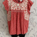 THML  Red and White Floral Top Photo 0