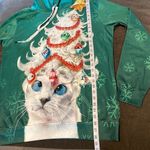 None Adult Unisex Christmas Hoodie with Cat & Christmas Tree Size L/XL NEW Photo 4