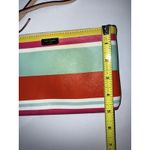 Kate Spade New York Women's Striped Multicolor Wristlet Trim Leather Logo Purse Photo 5