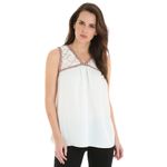Wrangler  White Sleeveless Lace Embroidered Blouse Photo 4