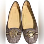 Michael Kors  Sz 10 Fulton Studded slip on MOC Flat ballet MK Loafers Gold logo Photo 15