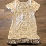 Daniel Rainn  White Print Crochet Top Short Sleeve Dress Size S Photo 1