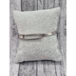 None Silver Stainless Steel Hinged Bangle Bracelet with Sliding Clear Crystal Accent Photo 2