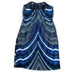The Limited  Blue Black Art Deco Strapless Art Geo Blouson Mini Dress Size 8 Photo 14