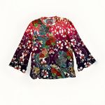 Johnny Was  Adelena Kimono Sleeve Tee Multicolor Womens XXS NWT Photo 8