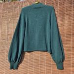 Exlura Blouson Sleeve Crewneck Teal Sweater L Photo 3
