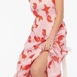 J.Crew  WOMENS RED PINK LOBSTER NAUTICAL MIDI DRESS 6 BR823 Photo 0