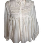 Bohme  Cream boho Peasant Flowy top NWT M Photo 0