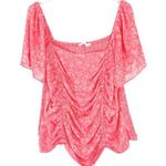 Lush Clothing NWOT Lush Floral Smocked Ruched Top Pink Plus Size 2X NEW Photo 0