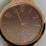 Women rose gold tone watch 35mm round case quartz analog bracelet 7.5” running Photo 2