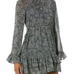 Likely  x Revolve Hanner Long Sleeve Floral Gray Dress Size 8 / Medium Boho Party Photo 0