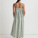 Madewell  Poplin Ruffle A-Line Midi Dress Striped Green and White Maxi size XL Photo 1