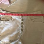 Indigo Rein White Denim Shorts‎ Button Fly Distressed Frayed Hem Casual Photo 3