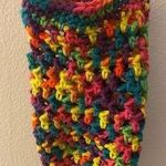Handmade Rainbow Color Music Festival Crochet Water Bottle Holder Women’s Purse Blue Photo 0