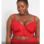 Cacique Swim 40DD (E) Underwire Grommet Balconette Swim Bikini Top Lipstick Red Photo 1