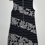 Maeve Anthro Effamy Black White Polka Dot Floral Sleeveless Knit Dress Medium Photo 6