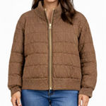 Joie  tan puffer cableknit bomber style jacket M Photo 0